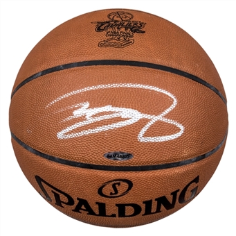 LeBron James Autographed Official Spalding Basketball With 2016 NBA Champions Logo (UDA)